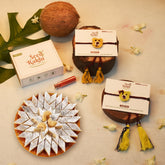 Plantable Rakhi , Kaju Katali Box, Manual & Roli (Green & White)
